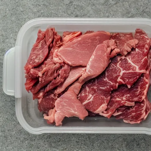 Image similar to disgusting meat in plastic tub