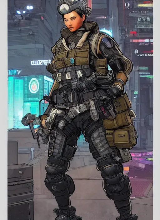 Image similar to apex legends cyberpunk police detective. concept art by james gurney and mœbius. gorgeous face.