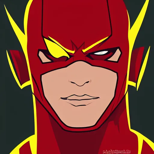 Image similar to Vector drawing of a headshot Portrait of The Flash by Alex Ross