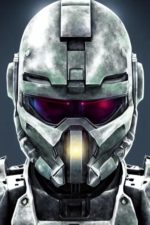 Image similar to robot ninja mask helmet halo master chief radiating a glowing aura global illumination ray tracing hdr fanart arstation by ian pesty and katarzyna da „ bek - chmiel