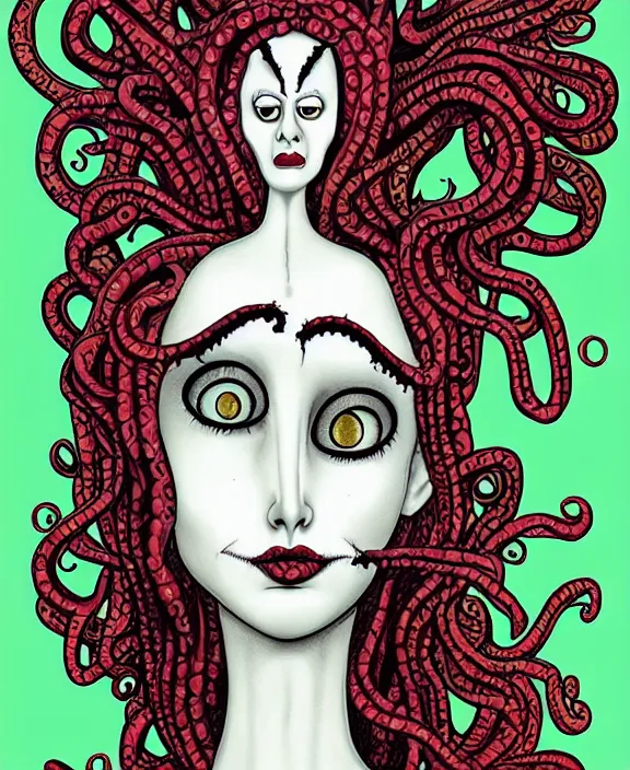 Image similar to medusa by tim burton