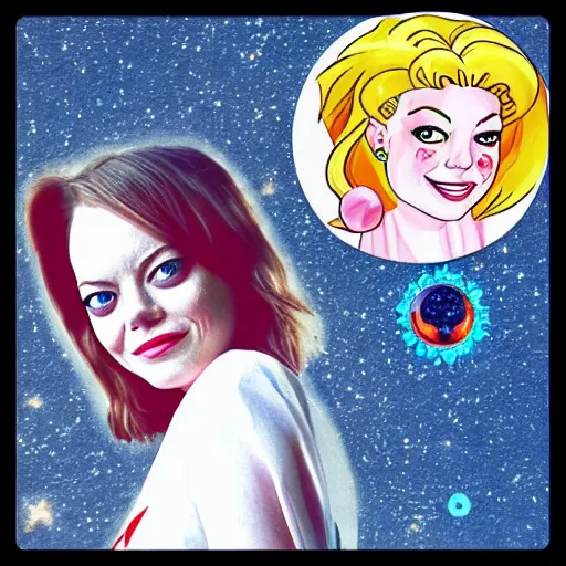 Prompt: emma stone in the style of sailor moon