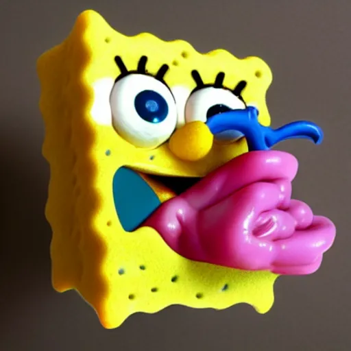 Prompt: SpongeBob after years of use as a regular Kitchen Sponge.