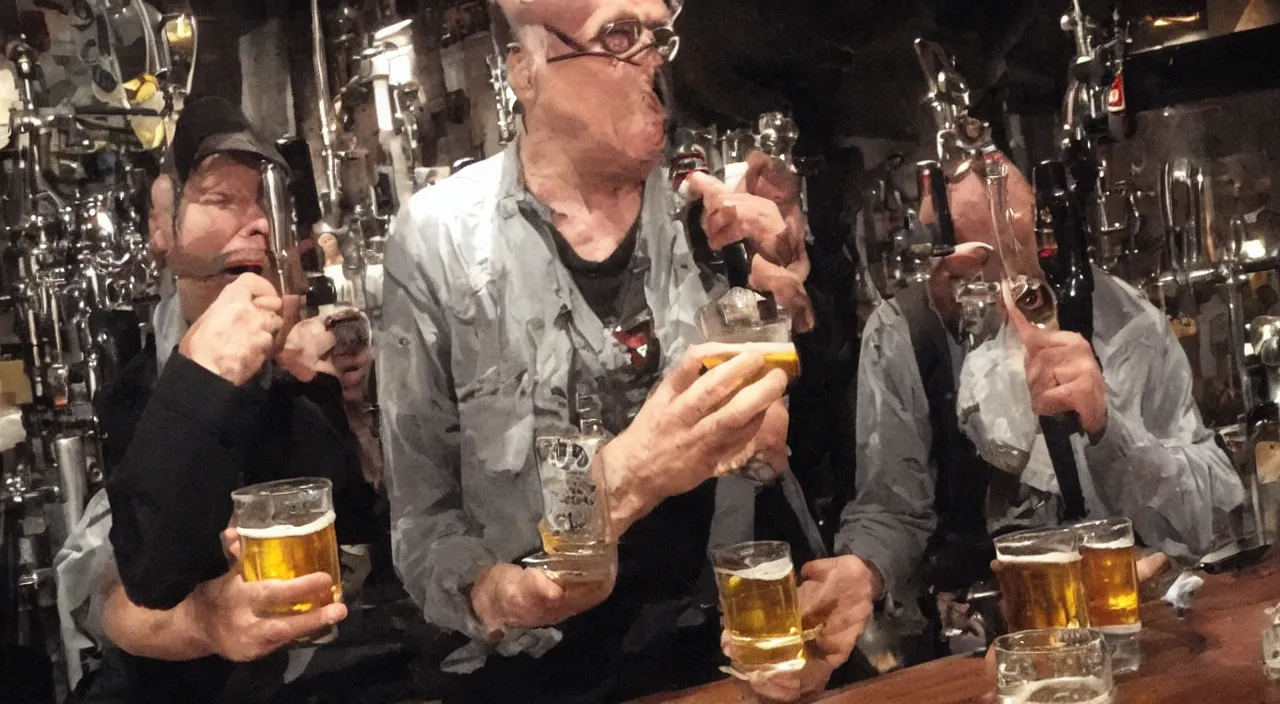 Image similar to Vecna drinking a beer