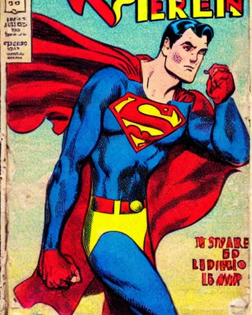 Image similar to a superman comic book cover from the 1 8 9 0 s