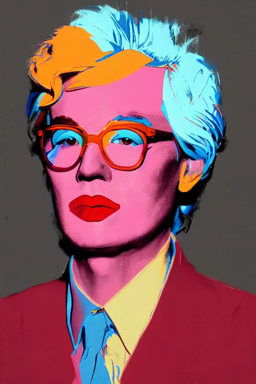 Prompt: colorful portrait of andy warhol, intricate, elegant, highly detailed, digital painting, artstation, sharp focus, illustration, art by wlop, mars ravelo and greg rutkowski