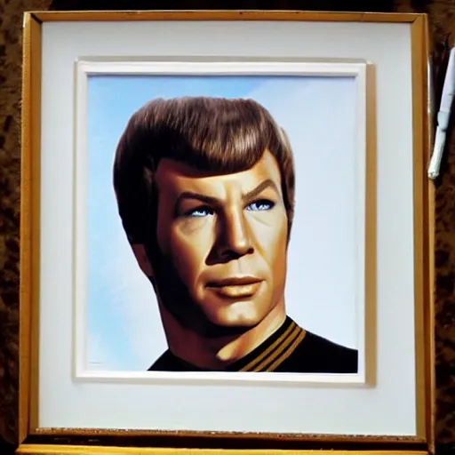 Image similar to captain kirk from star trek the original series. realistic concept art painting,