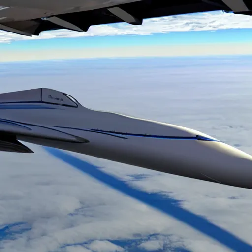 Prompt: Record breaking supersonic jet plane, extreme high quality photo