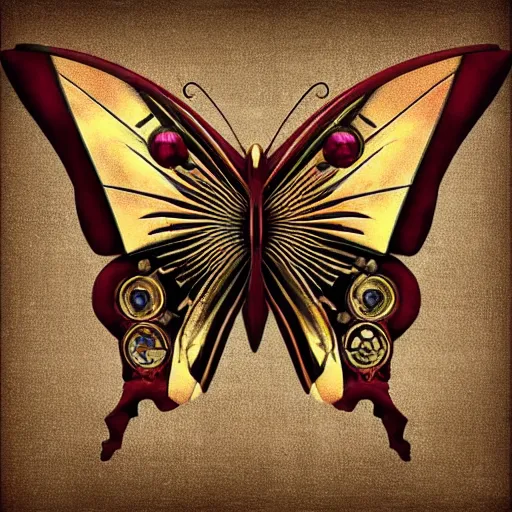 Prompt: art deco steampunk butterfly