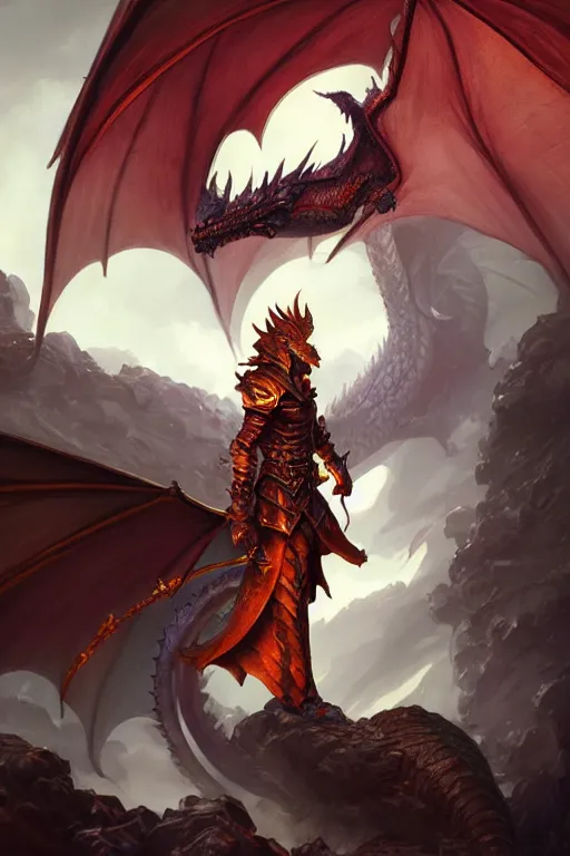 Image similar to epic dragon warlock character design, highly detailed, d & d, fantasy, highly detailed, digital painting, trending on artstation, concept art, sharp focus, illustration, global illumination, ray tracing, realistic shaded, art by artgerm and greg rutkowski and fuji choko and viktoria gavrilenko and hoang lap