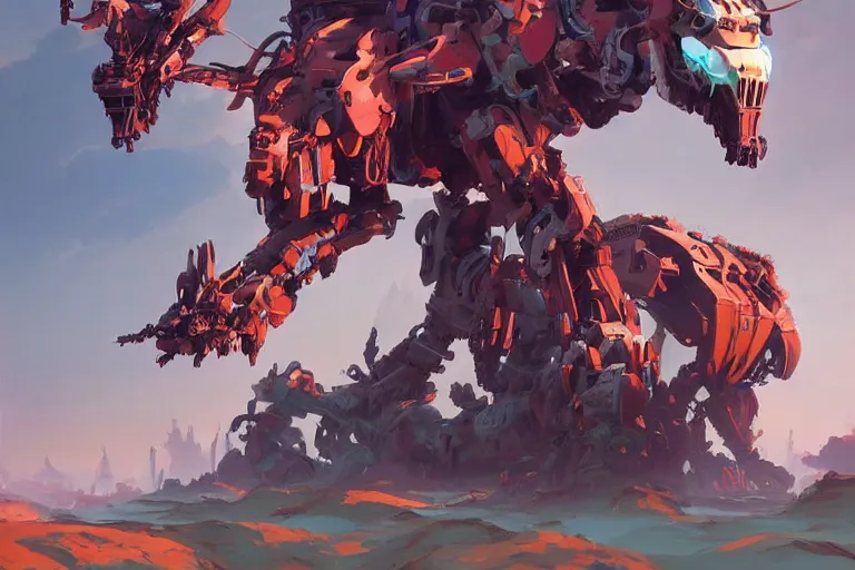 Image similar to sawtooth machine mecha animal beast robot of horizon forbidden west horizon zero dawn bioluminiscence, behance hd by jesper ejsing, by rhads, makoto shinkai and lois van baarle, ilya kuvshinov, rossdraws global illumination