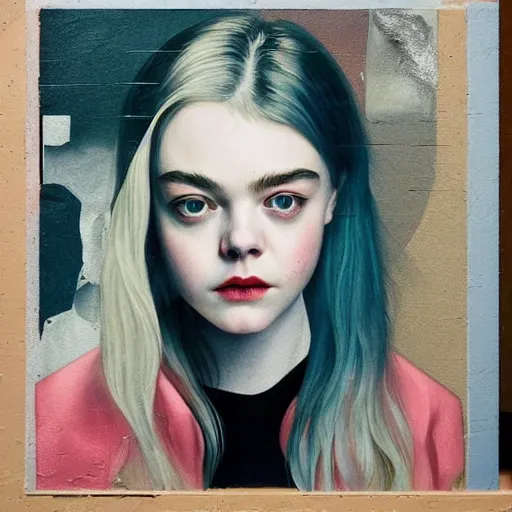 Image similar to elle fanning, ana de armas, anya taylor joy picture by sachin tang, asymmetrical, dark vibes, realistic painting, organic painting, matte painting, geometric shapes, hard edges, graffiti, street art : 2 by sachin teng : 4