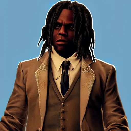 Prompt: Rapper Chief Keef In Django redemption 2 digital art 4K quality super realistic