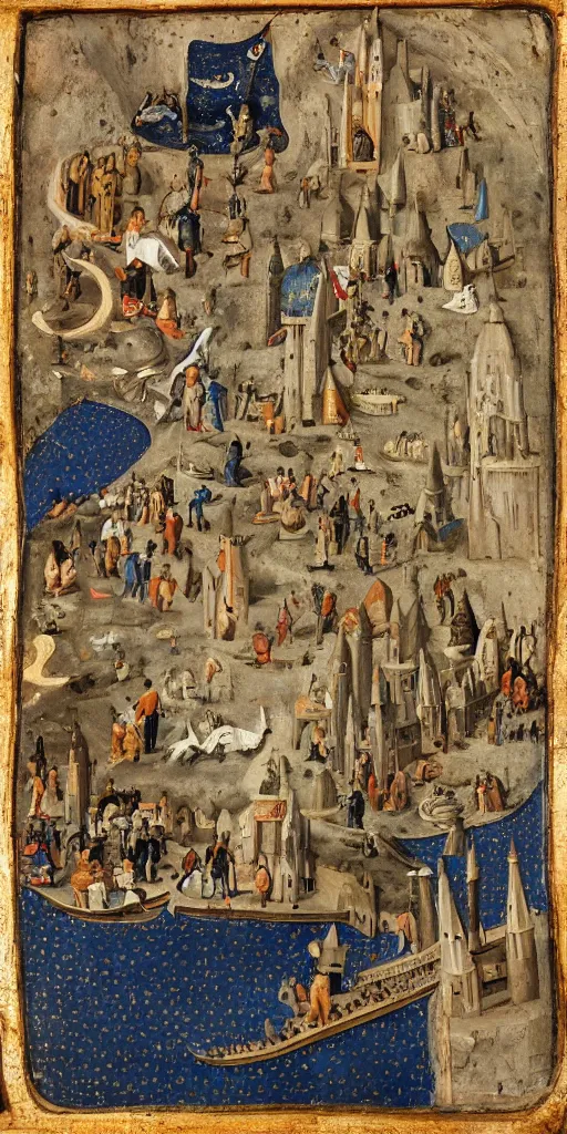 Image similar to the space shuttle launch in medieval art