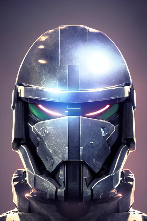 Image similar to robot ninja mask helmet halo master chief radiating a glowing aura global illumination ray tracing hdr fanart arstation by ian pesty and katarzyna da „ bek - chmiel