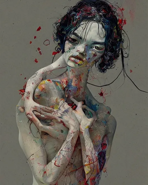 Image similar to there is ugliness in beauty, but there is also beauty in ugliness. in the style of adrian ghenie, esao andrews, jenny saville, edward hopper, surrealism, dark art by james jean, takato yamamoto