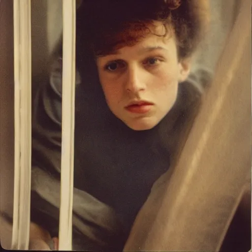 Image similar to An eccentric college student, 35mm film, by Saul Leiter, Jamel Shabazz, Nan Goldin