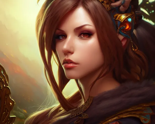 Image similar to liz katz, 8 k, deep focus, d & d, fantasy, intricate, elegant, highly detailed, digital painting, artstation, concept art, matte, sharp focus, illustration, hearthstone, art by artgerm and greg rutkowski and alphonse mucha