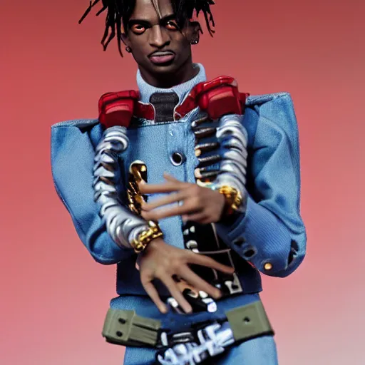 Image similar to playboi carti as an action figure 4 k detailed super realistic