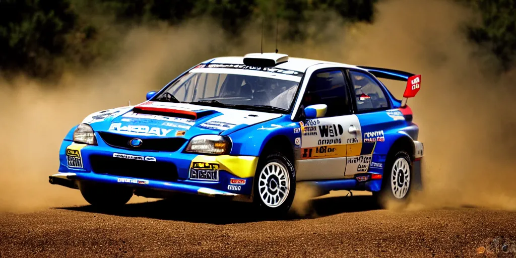 Prompt: WRC, rally car, 1999 subaru WRX, cinematic, 8k, depth of field, bokeh.