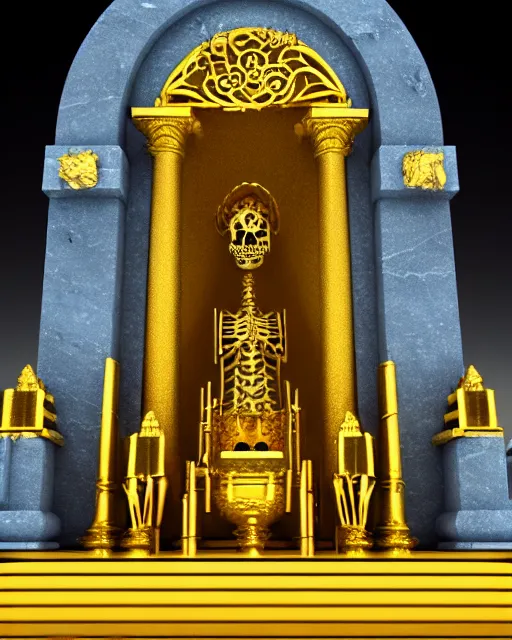 scientifically realistic render scifi golden altar to, Stable Diffusion