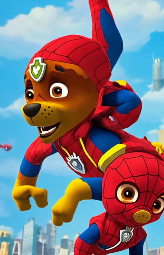 Image similar to Paw patrol spider-man