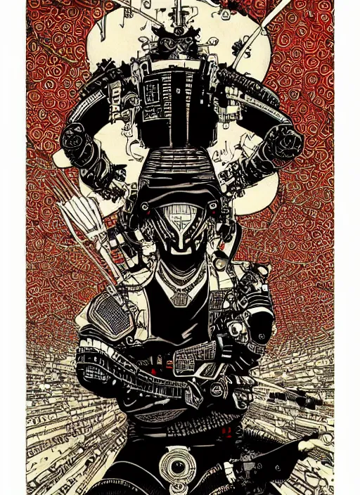 Image similar to cybernetic samurai by Yuko Shimizu