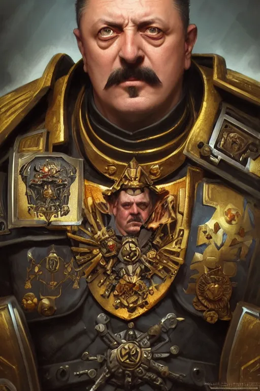 Prompt: igor ivanovich strelkov as warhammer 4 0 k emperor, realistic portrait, symmetrical, highly detailed, digital painting, artstation, concept art, smooth, sharp focus, illustration, cinematic lighting, art by artgerm and greg rutkowski and alphonse mucha