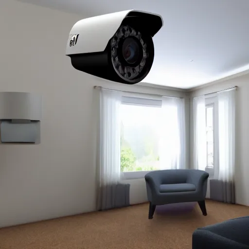 Prompt: a security camera review of a room photo - realistic