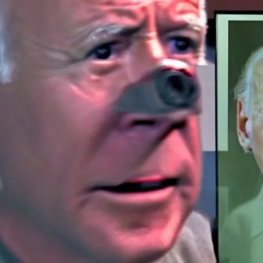 Image similar to terrified infrared trailcam footage of Joe Biden running from predator