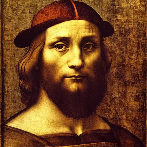 Image similar to a self - portrait by leonardo da vinci