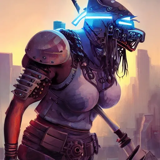 Image similar to cyberpunk viking helmet mask warrior goddess robot ninja fantasy, art gta 5 cover, official fanart behance hd artstation by jesper ejsing, by rhads, makoto shinkai and lois van baarle, ilya kuvshinov, ossdraws