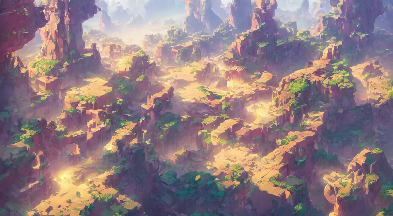 Image similar to flag colored wall fortress greeble illusion landscape wonderworld paradize, behance hd by jesper ejsing, by rhads, makoto shinkai and lois van baarle, ilya kuvshinov, rossdraws global illumination