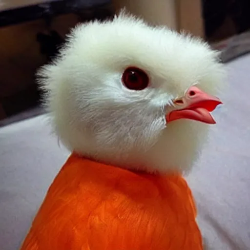 Image similar to cute newborn chicken dressed as an inmate
