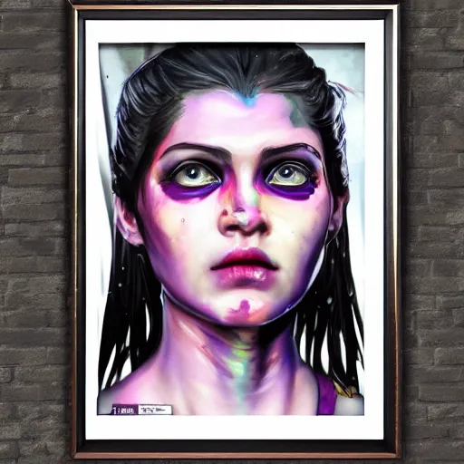 Image similar to an epic fantastic realism comic book style portrait painting of a purple - eyed girl, cherry blossom rain everywhere, apex legends,