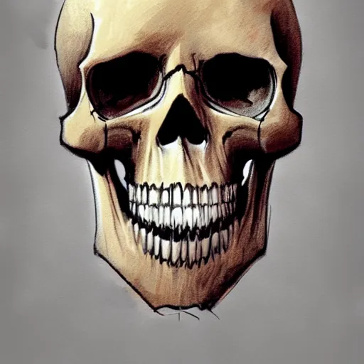 Prompt: asthetic concept art of a skull