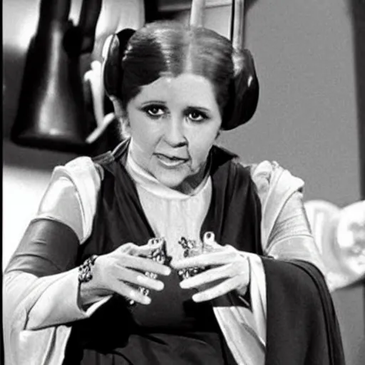 Image similar to princess leia hosting the muppet show