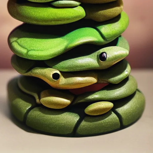 Prompt: a stack of turtles with earth on top