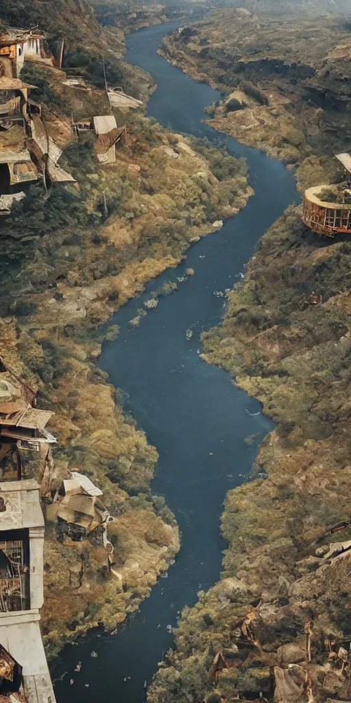 Image similar to extra wide view. Heaven with river from milk and honey. Cinematic. Epic composition. Realistic cinematography. Hyper-detailed. 8k