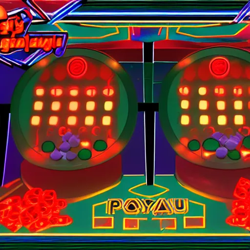 Prompt: Polybius, arcade game screenshot, clear, detailed