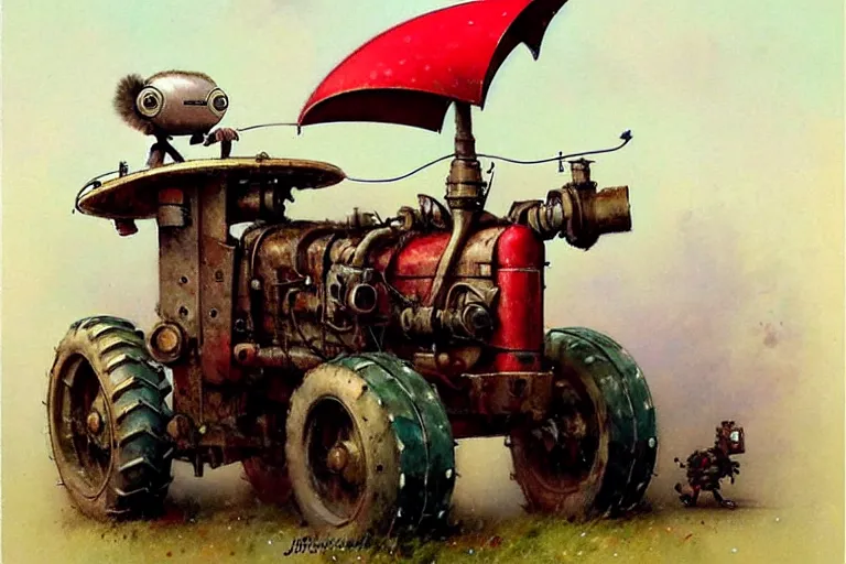 Prompt: adventurer ( ( ( ( ( 1 9 5 0 s retro future robot mouse tractor robot. muted colors. ) ) ) ) ) by jean baptiste monge!!!!!!!!!!!!!!!!!!!!!!!!! chrome red