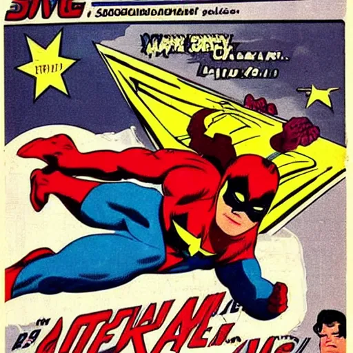 Prompt: vintage superhero advertisement