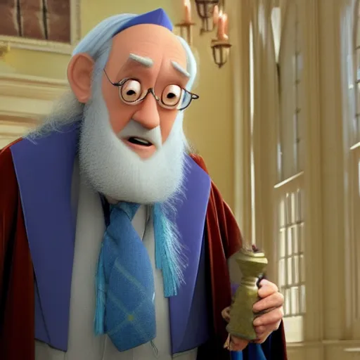 Prompt: Film still of Professor Dumbledore, from Disney Pixar's Up (2009)