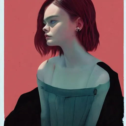 Prompt: Elle Fanning at a seance picture by Sachin Teng, asymmetrical, dark vibes, Realistic Painting , Organic painting, Matte Painting, geometric shapes, hard edges, graffiti, street art:2 by Sachin Teng:4