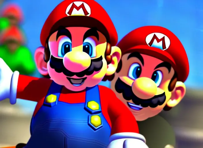 mario!!! and master chief in 3 d video game | Stable Diffusion | OpenArt