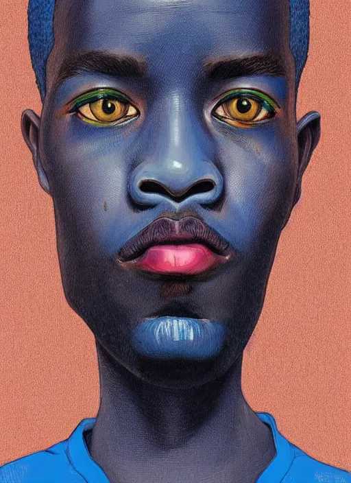 Image similar to colourful upper half portrait an african boy - art by james jean, highly detailed, digital painting, illustration, illustration, smooth, sharp focus, intricate, symmetry, pinterest, behance, art station