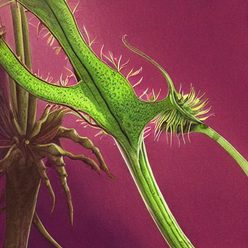 Prompt: botanical illustration of a venus flytrap, intricate, hyper detailed, artstation, concept art, smooth, sharp focus, ray tracing, vibrant, photorealistic, jessica rossier