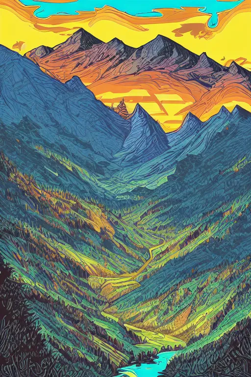 Image similar to Mountains by Dan Mumford