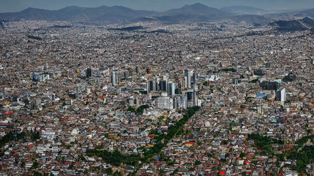 Prompt: mexico city photographed by roland kraemer