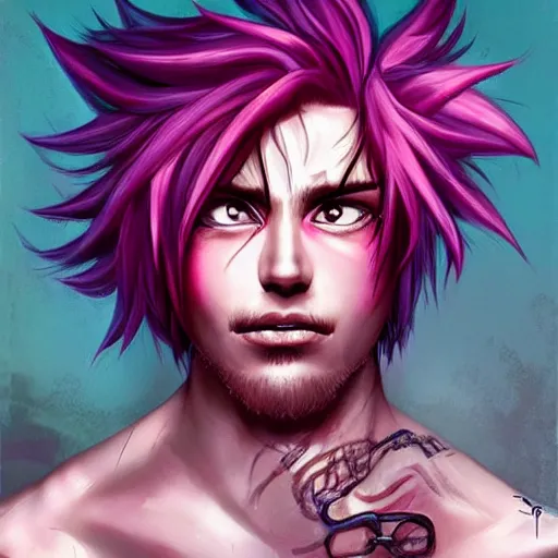 Prompt: ' tomba!'with pink hair by ross tran, artgerm and wlop